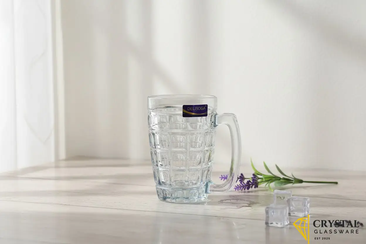 Delisoga Fine Textured Glass Mug 380 ML  